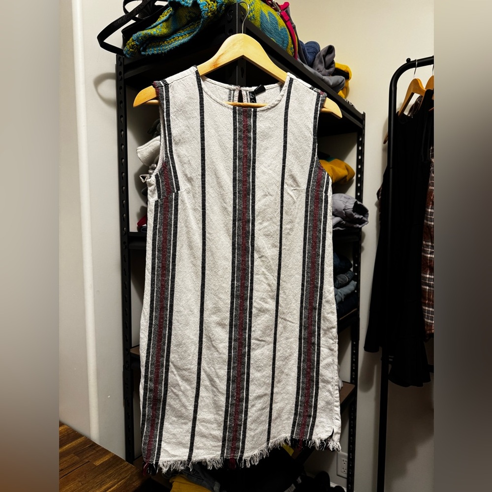 Classe Couture Striped Sleeveless Dress with Fringe Hem | VGUC | Size Small